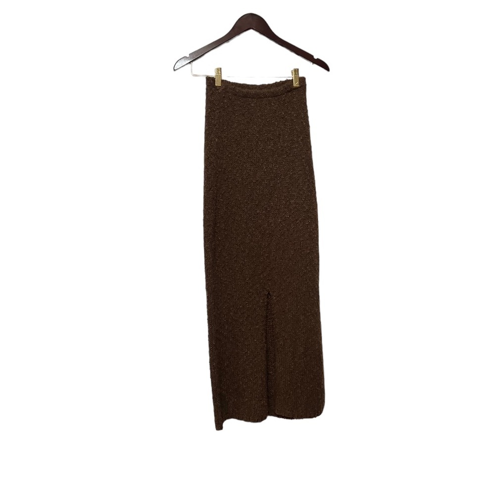 Trois The Label Kendall Brown Knit Slit Sweater Skirt — image 7 of 8